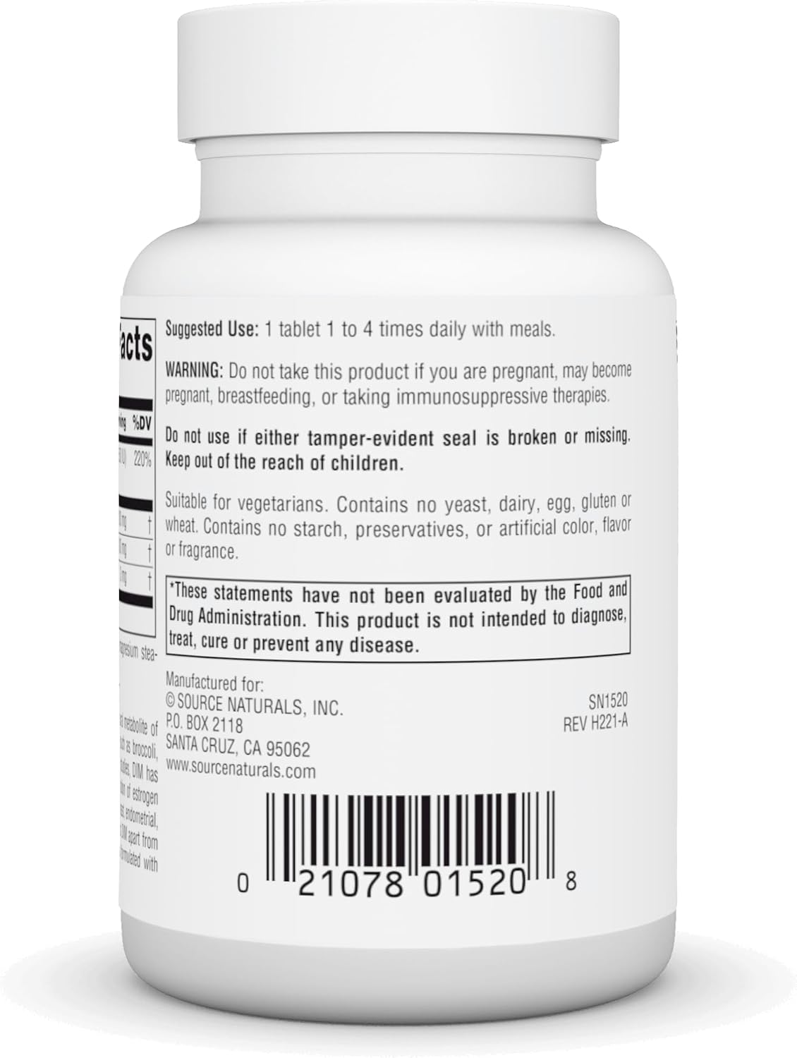 Source Naturals DIM, Diindolilmetano, 100 mg - 30 Comprimidos