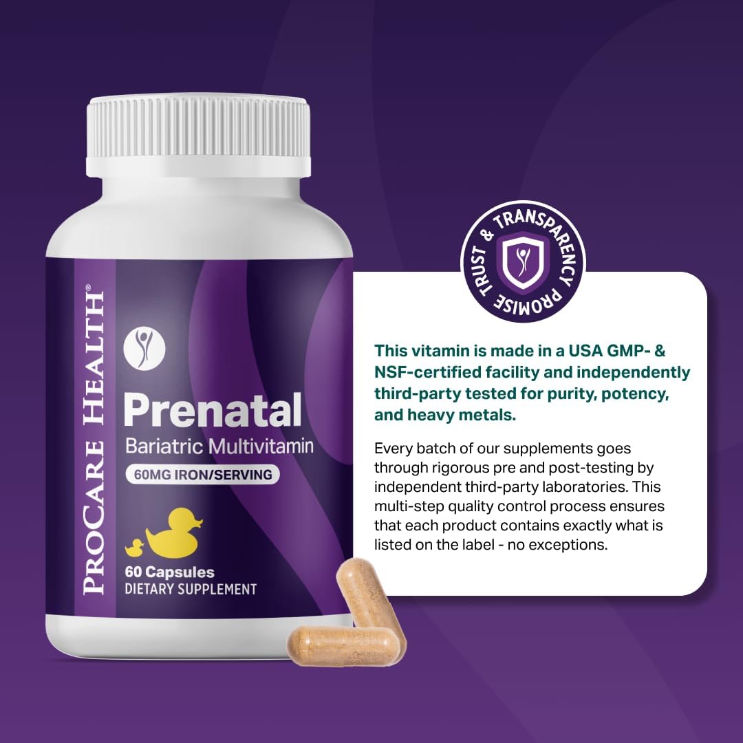 ProCare Health Vitaminas Prenatales Bariátricas con Hierro (60 Cápsulas)