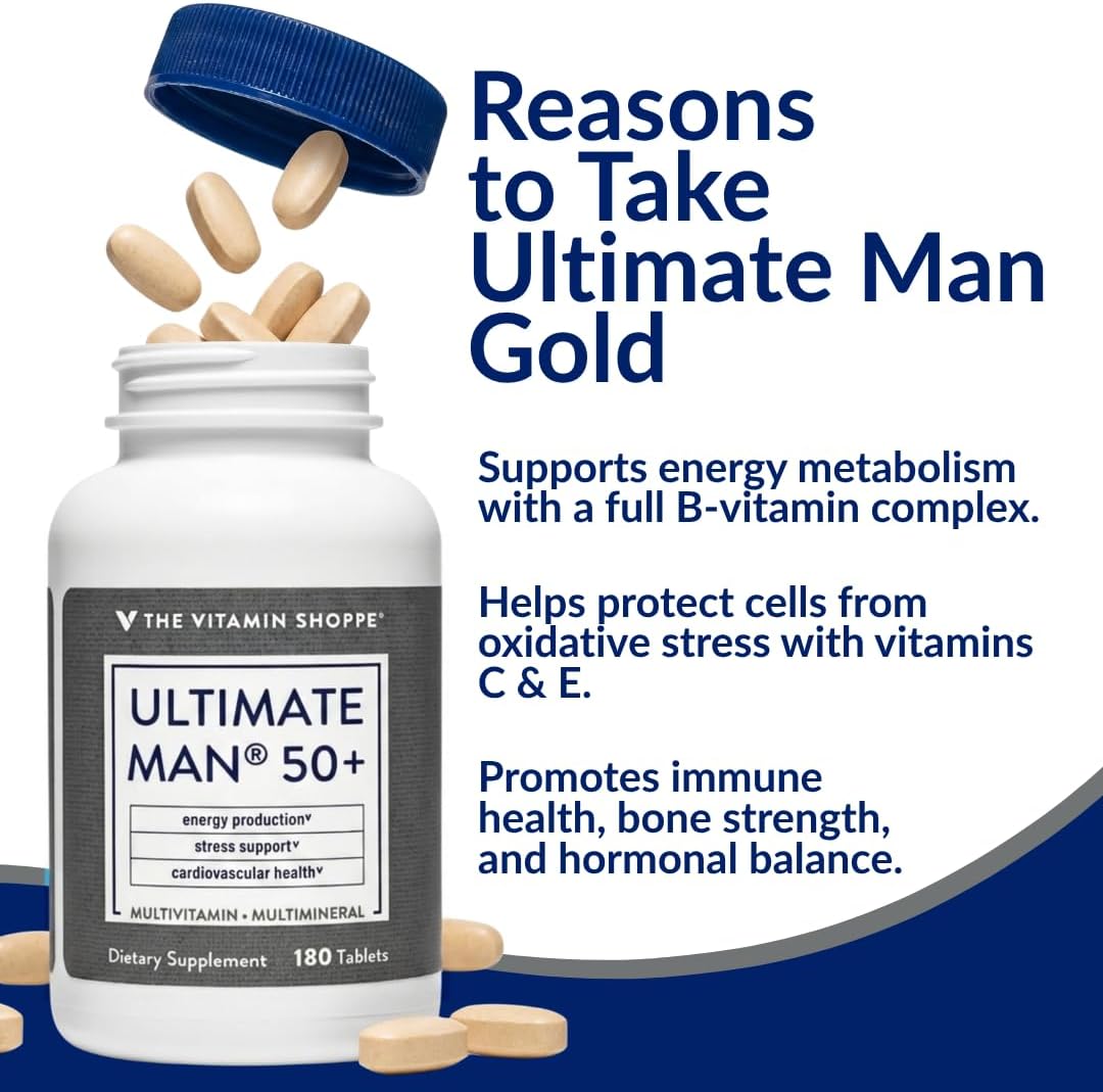 The Vitamin Shoppe Ultimate Man 50+ Multivitamínico - 180 comprimidos