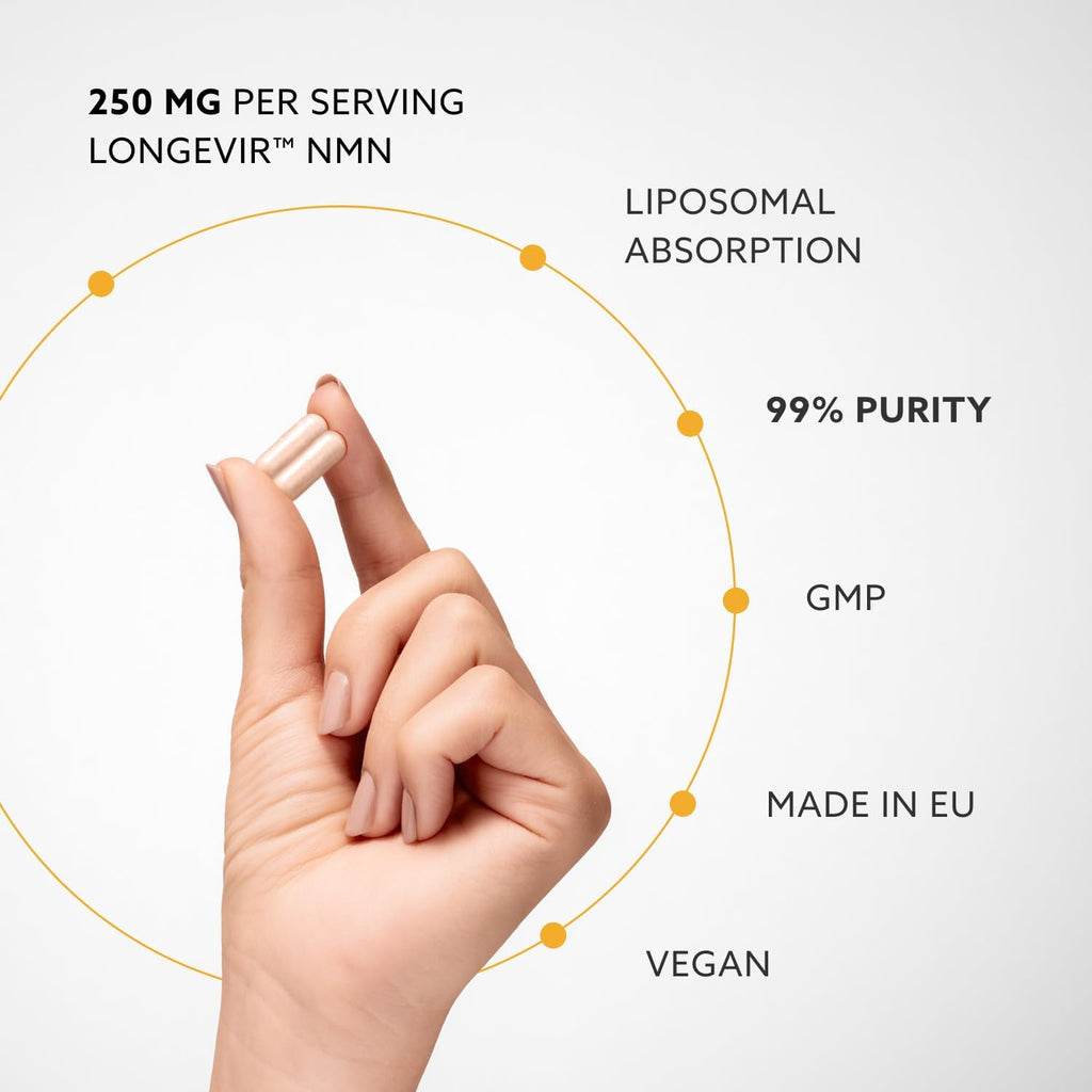 PUROVITALIS NMN Liposomal 250mg – Longevir Mononucleótido de Nicotinamida (60 Cápsulas Veganas)