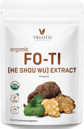 VELOTO Extracto Orgánico de He Shou Wu en Polvo 50:1 – Suplemento Herbal Puro de Fo-Ti, Sin Rellenos, Vegano, Tradicionalmente Usado para Cabello, Vitalidad y Antioxidante (170g)