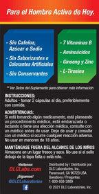 Super Macho Suplemento Alimenticio con Zinc de Alta Potencia y 7 Vitaminas B, Sin Conservantes, Azúcar ni Cafeína, 50 Cápsulas Blandas (Paquete de 3)
