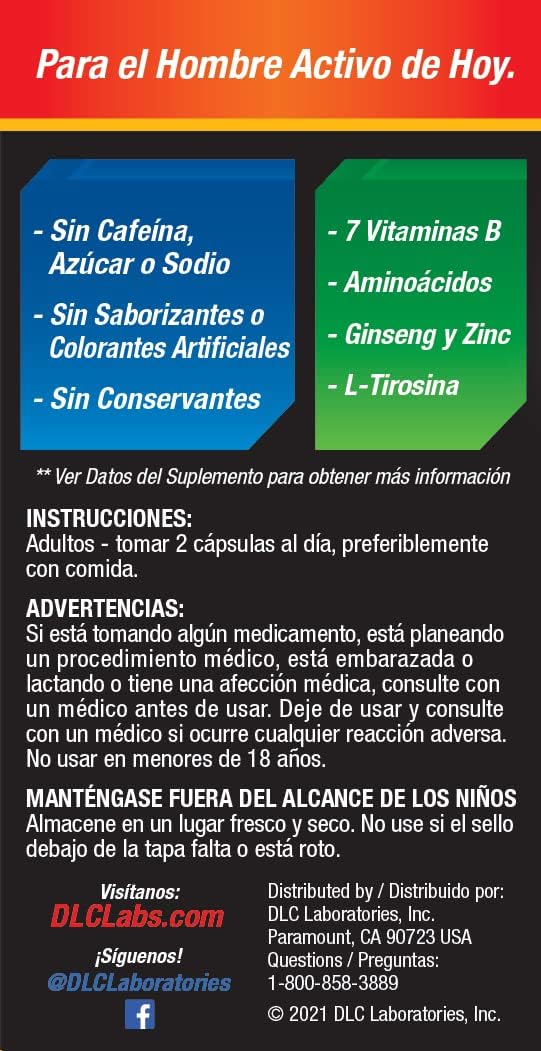 Super Macho, Complemento Alimenticio con Zinc de Alta Potencia y 7 Vitaminas B, 50 Cápsulas Blandas