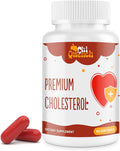 Suplemento de Colesterol 14 en 1 con Esteroles Vegetales, Niacina, Levadura de Arroz Rojo, Bergamota, Omega-3, Ajo, Guggul, Cúrcuma y Pimienta Negra - 90 Cápsulas Blandas