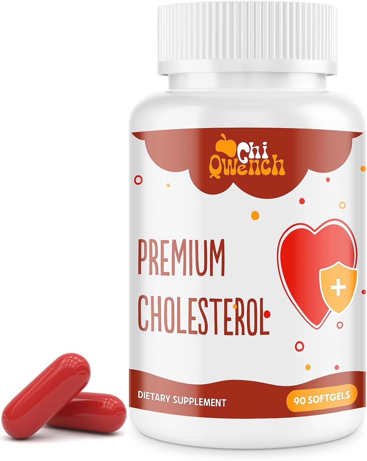 Suplemento de Colesterol 14 en 1 con Esteroles Vegetales, Niacina, Levadura de Arroz Rojo, Bergamota, Omega-3, Ajo, Guggul, Cúrcuma y Pimienta Negra - 90 Cápsulas Blandas