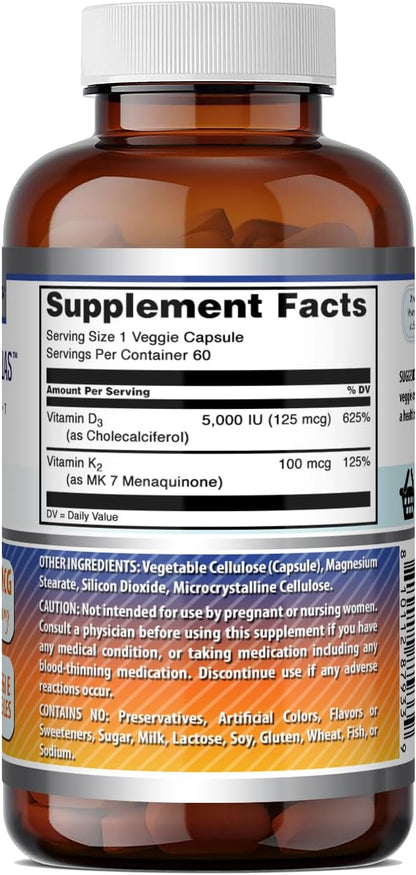 Amazing Formulas Vitamina D3 5000 UI con – Forma de la vitamina K2: Busca siempre menaquinona (K2). Este producto – Image 5