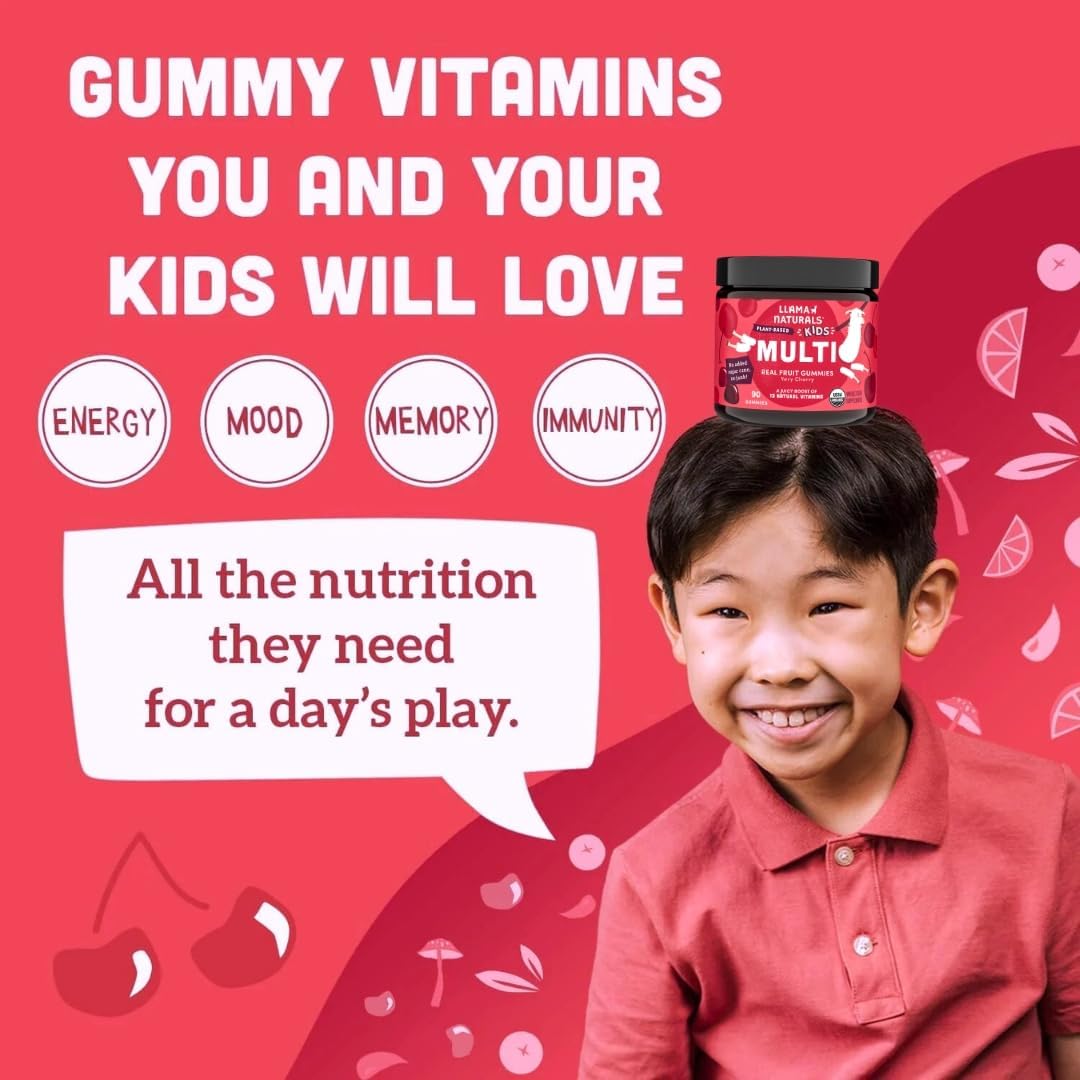 Llama Naturals Gomitas Multivitamínicas para Niños - Cherry, 180 uds.
