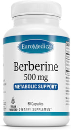 EuroMedica Berberina 500 mg - Suplemento para la Salud Metabólica, 60 Cápsulas Veganas