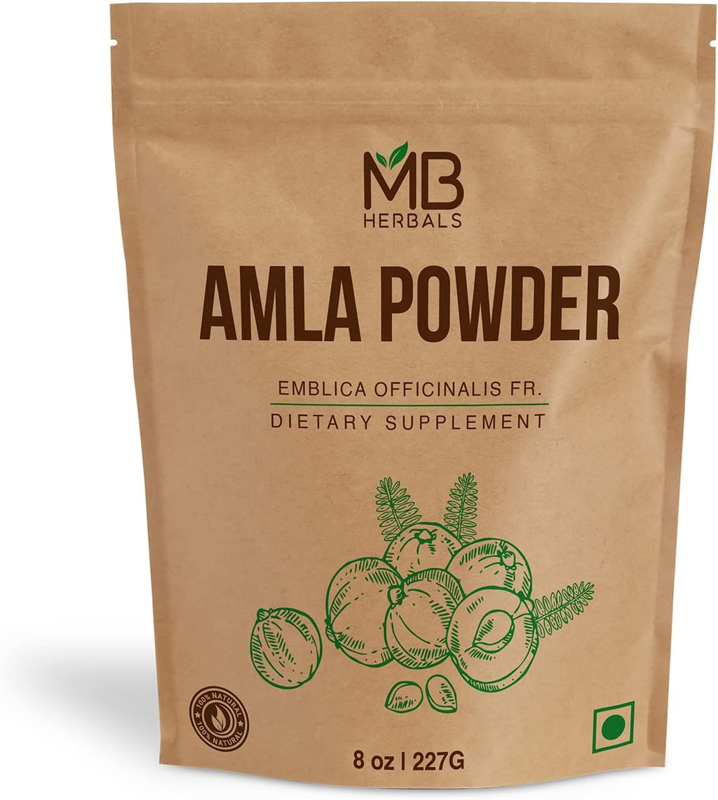 MB Herbals Polvo de Amla Deshuesado – 227 g (8 oz / ½ lb) | Amalaki Puro de la Pulpa del Fruto