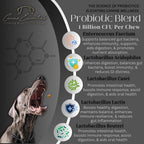 Canine Essentials Probióticos para Perros – Sabor a Pato – Aprox. 90 Masticables, 226 g – Apoyo Digestivo e Inmunológico – Ingredientes de Grado Humano