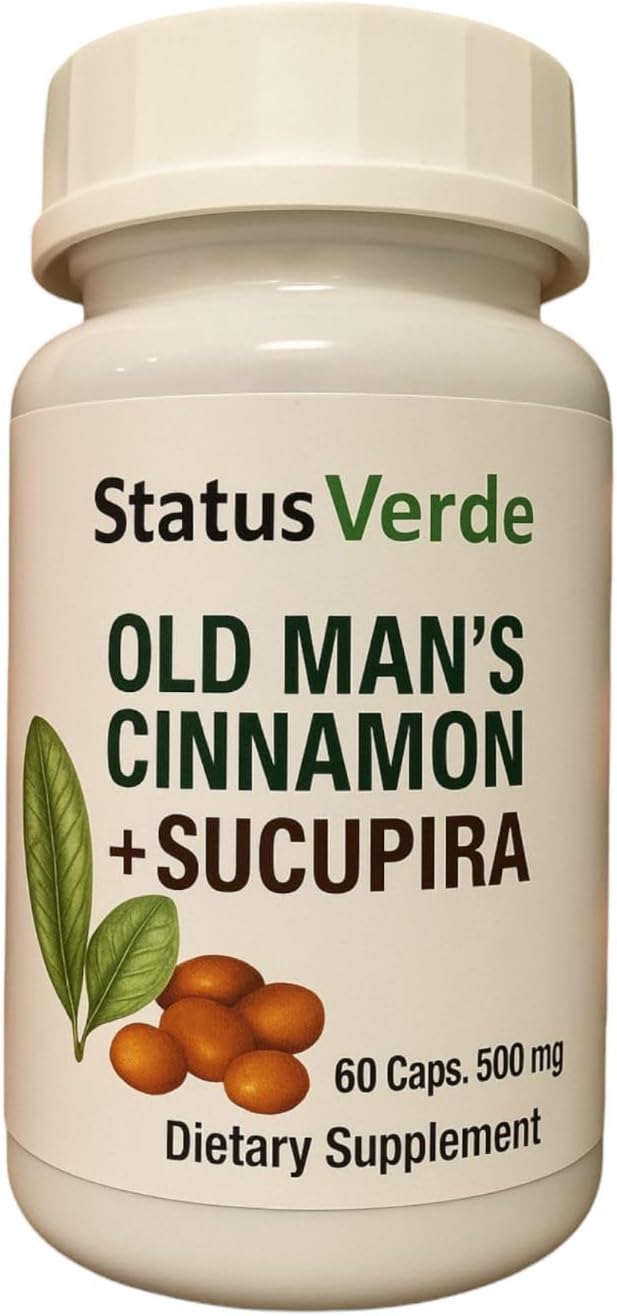 Old Man's Cinnamon con Sucupira 500 mg (60 Cápsulas) - Complemento Herbal