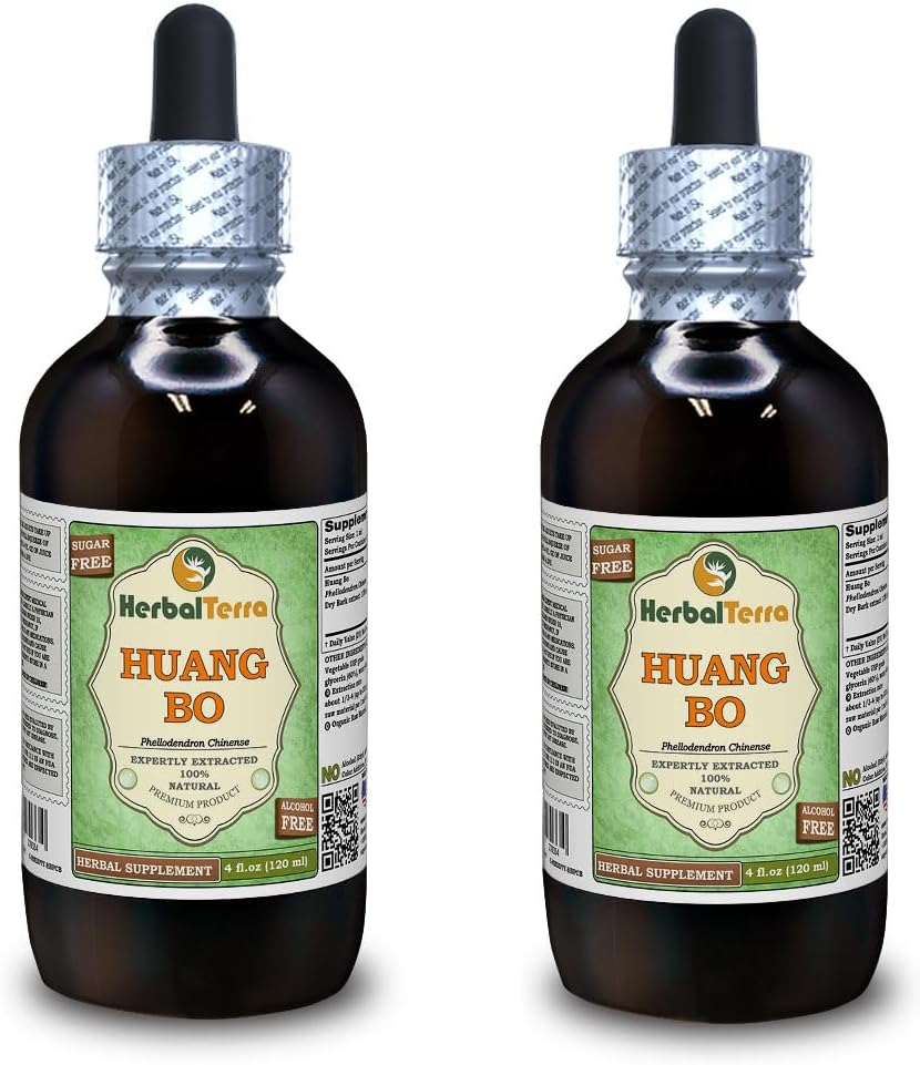 Huang Bo (Phellodendron chinense) Glicerita de Corteza Seca, Extracto Líquido sin Alcohol - 2x120 ml