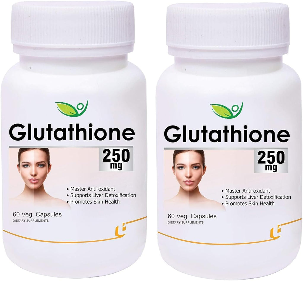 Glutatión 250mg, Pack de 2, Apoya la Salud de la Piel - 60 Cápsulas Vegetales