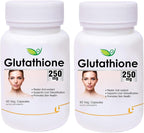 Glutatión 250mg, Pack de 2, Apoya la Salud de la Piel - 60 Cápsulas Vegetales