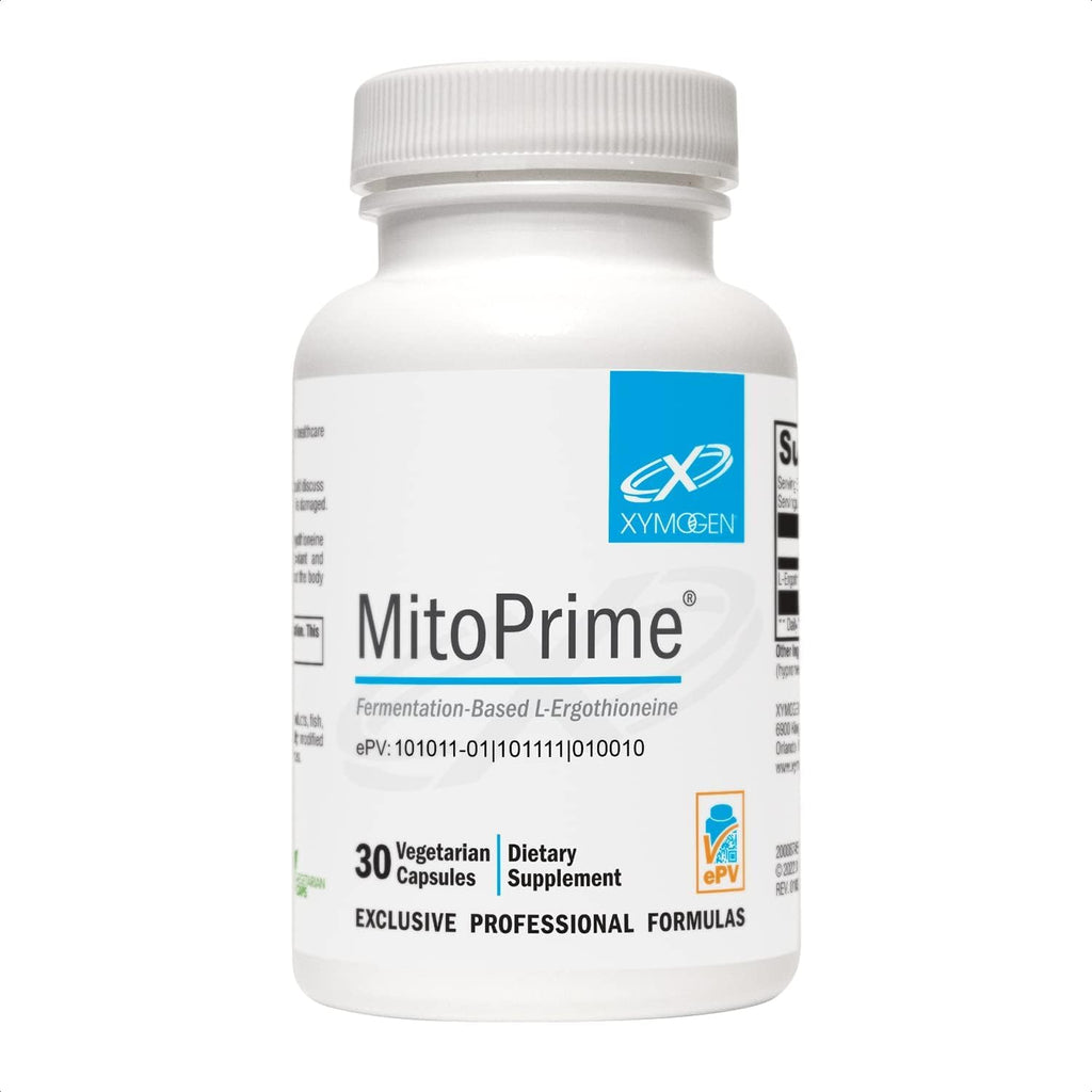 XYMOGEN MitoPrime - Suplemento de L-Ergotioneína - Apoyo Antioxidante Mitocondrial y Celular - Sin Gluten, Vegano y No GMO - 30 Cápsulas