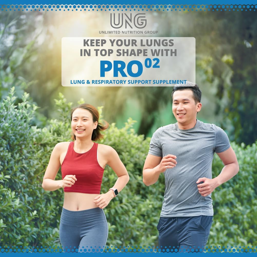 UNG Pro-O2 Suplemento de Soporte Pulmonar y Respiratorio, 725 mg, 60 Cápsulas