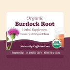 Raíz de Bardana Orgánica (Arctium lappa) - Té de Hierbas de Hojas Sueltas - 454 g