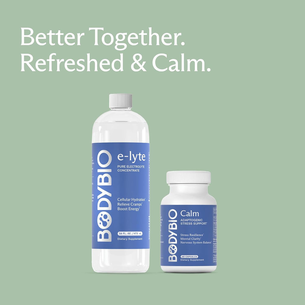 BodyBio Calm - Fórmula Natural contra el Estrés con Rhodiola y Glicina - 60 Cápsulas
