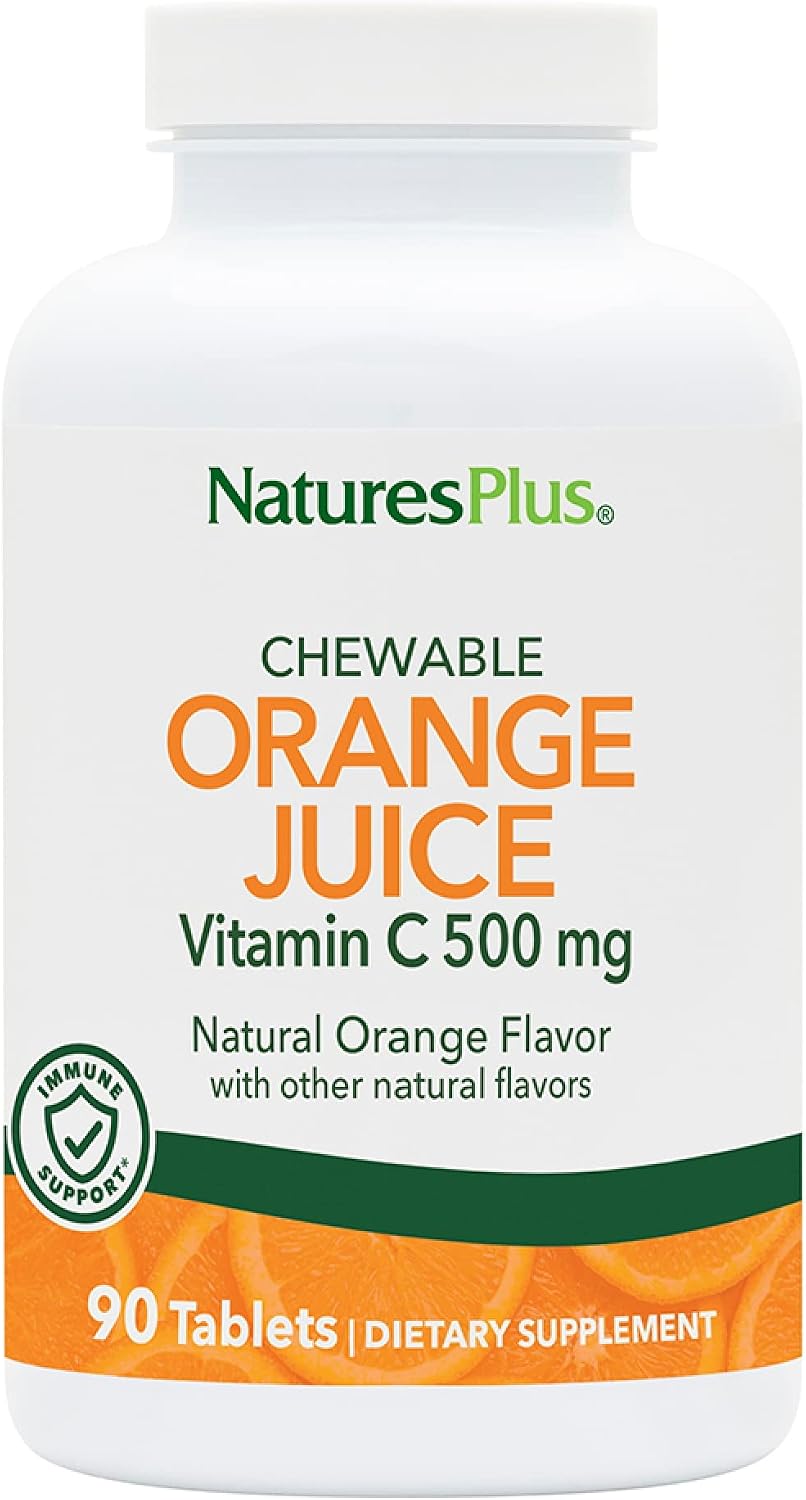 NaturesPlus Zumo de Naranja Vitamina C 500 mg - 180 Comprimidos Masticables