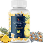 SOHM Vitamina C + Zinc Gominolas para Adultos | 60 mg Vitamina C + 15 mg Zinc | Sin Gluten, Sin Gelatina, Vegetarianas | 60 Unidades