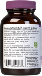 Bluebonnet Nutrition Vitamina D3 1000 UI - 100 Cápsulas Blandas