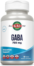 KAL GABA Suplemento para la Relajación, 90 Comprimidos - Vegano, Sin Gluten