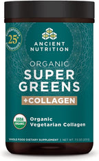 Ancient Nutrition SuperGreens Powder Bio con Probióticos, Sabor Menta Orgánica, 25 Raciones, 205g