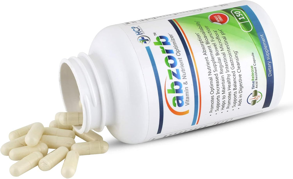 Abzorb - Optimizador de Vitaminas y Nutrientes - Enzimas Digestivas, Probióticos y Complejo de Óxido de Magnesio - 150 Cápsulas