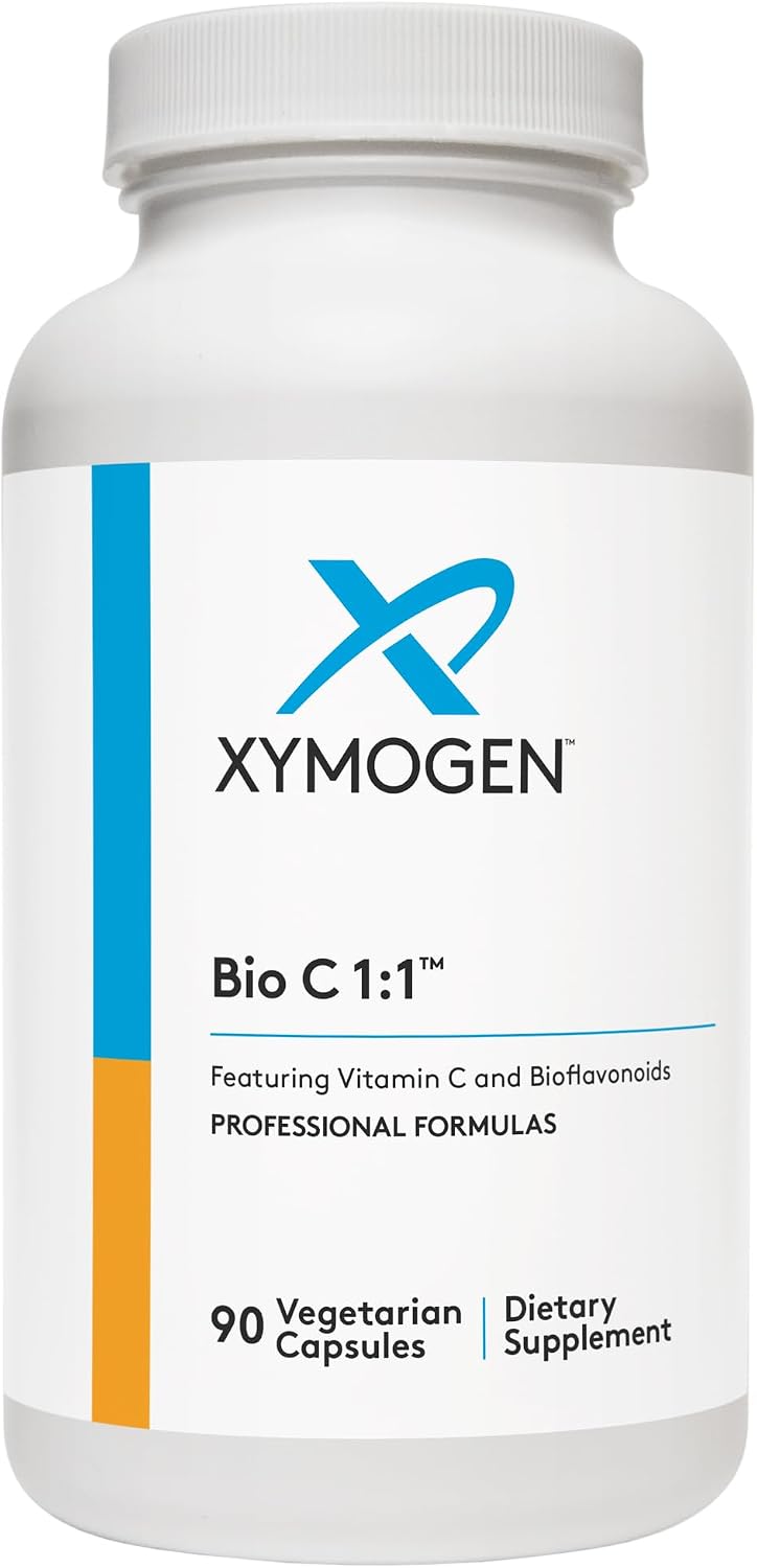 XYMOGEN Bio C 1:1 - Vitamina C con Bioflavonoides Cítricos, 500 mg, 90 Cápsulas