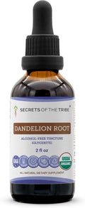 Secrets of the Tribe Diente de León Raíz USDA Orgánico - Extracto Sin Alcohol, Gotas Herbales de Alta Potencia (60 ml)