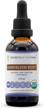 Secrets of the Tribe Diente de León Raíz USDA Orgánico - Extracto Sin Alcohol, Gotas Herbales de Alta Potencia (60 ml)