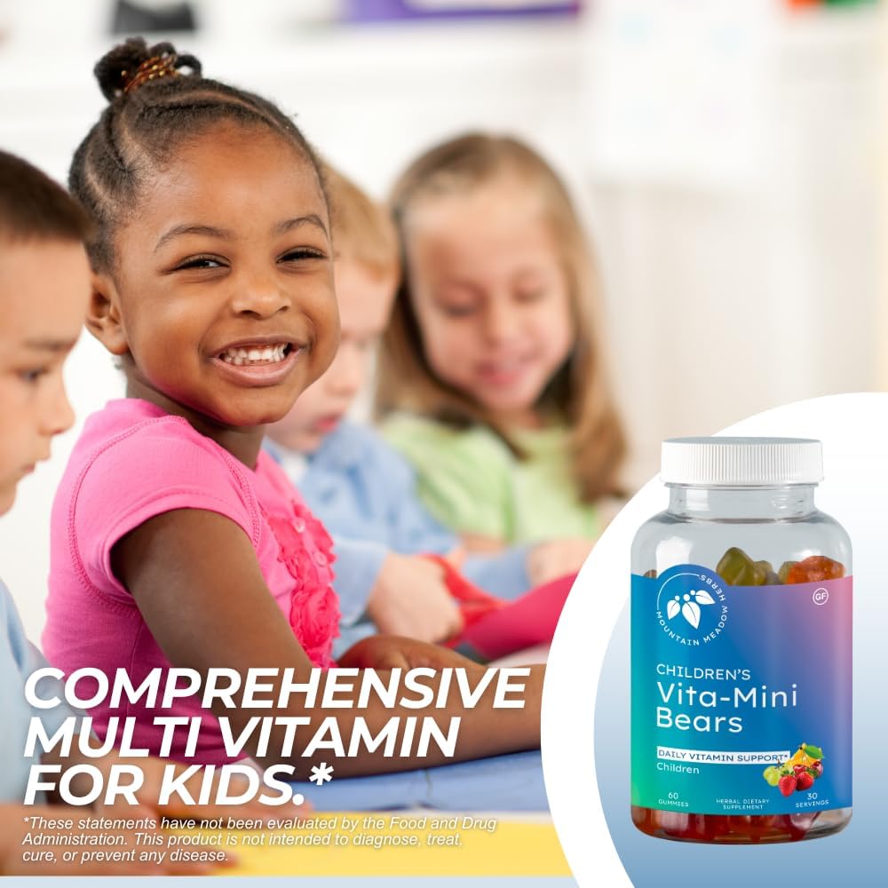 Mountain Meadow Herbs Vita-Mini Bears Multivitamínico para Niños con Gominolas de Frutas, 60 unidades