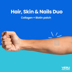 Veru Wellness Parches Duo para Cabello, Piel y Uñas - Biotina y Colágeno - Parche Transdérmico Autorregulable, Liberación Gradual 8-10 Horas (Suministro para 60 Días)