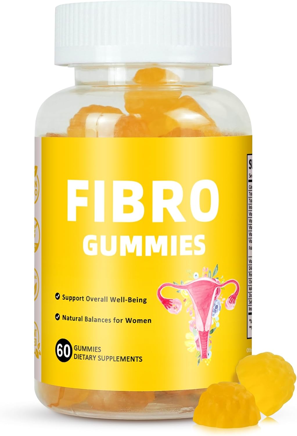 Aromlife Fibro Inositol Gummies - Gominolas de Inositol con Folato y Vitaminas B6 y B12, 60 Gominolas Sabor Naranja para Mujeres