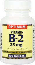 Vitamina B-2 óptima (riboflavina) 25 mg, 100 comprimidos (Paquete de 2)