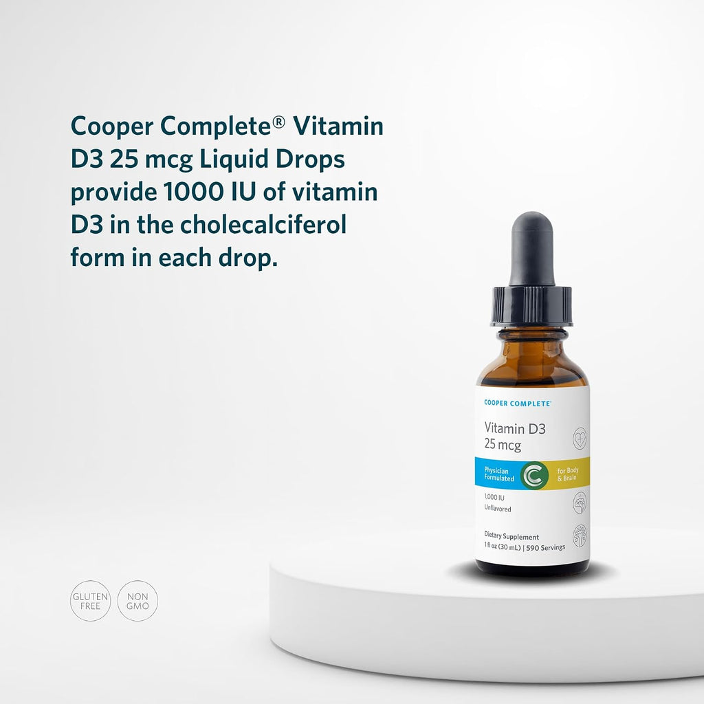Cooper Complete Vitamina D3 Líquida, 1000 UI, Colecalciferol, 590 Gotas