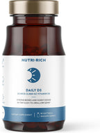 Nutri-Rich Vitamina D3 2000 UI (50 mcg) – Alta Potencia con Aceite MCT, No OGM, Sin Gluten, 90 Cápsulas Blandas