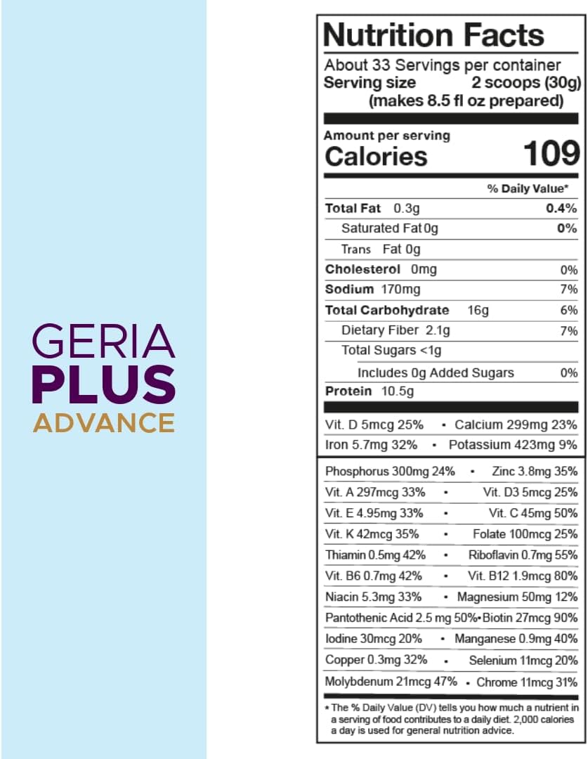Geriaplus Advance Immune-Active High Protein con HMB para Adultos Mayores Activos - 1000g