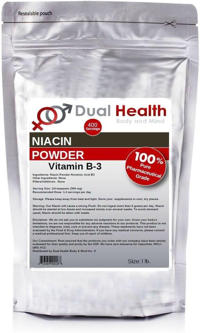 Niacin Powder (1 lb) - Immediate Release Vitamin B3 with Flush - Nicotinic Acid