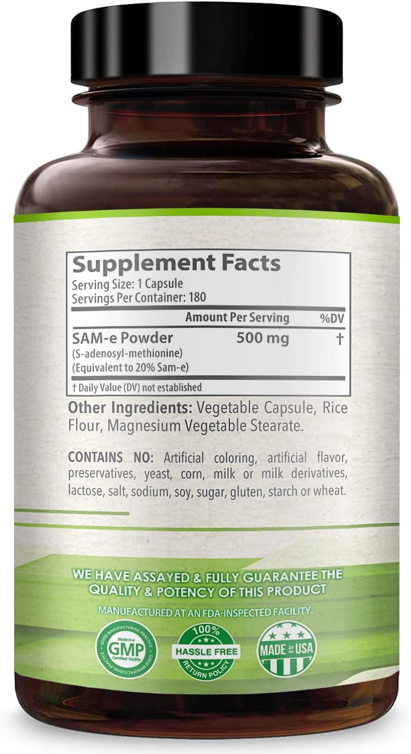 HealthyWayRx SAM-e 500mg - S-Adenosilmetionina - Suplemento de Alta Potencia (360 Cápsulas)