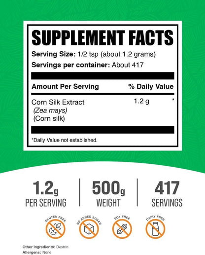 Extracto de Seda de Maíz (Zea mays) en Polvo – ¿Contiene gluten? No, es libre de gluten y adecuado para personas – Image 2