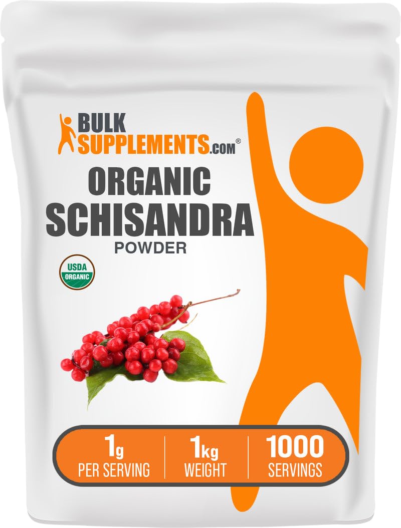 BulkSupplements.com Polvo Orgánico de Schisandra - Suplemento de Schisandra Orgánico, de Baya de Schisandra - Sin Gluten - 1g por Ración, 100g