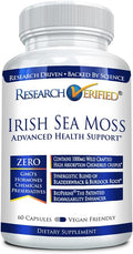 Research Verified Irish Sea Moss - Musgo de Mar, Fucus, Bardana, BioPerine - 60 Cápsulas - Vegano