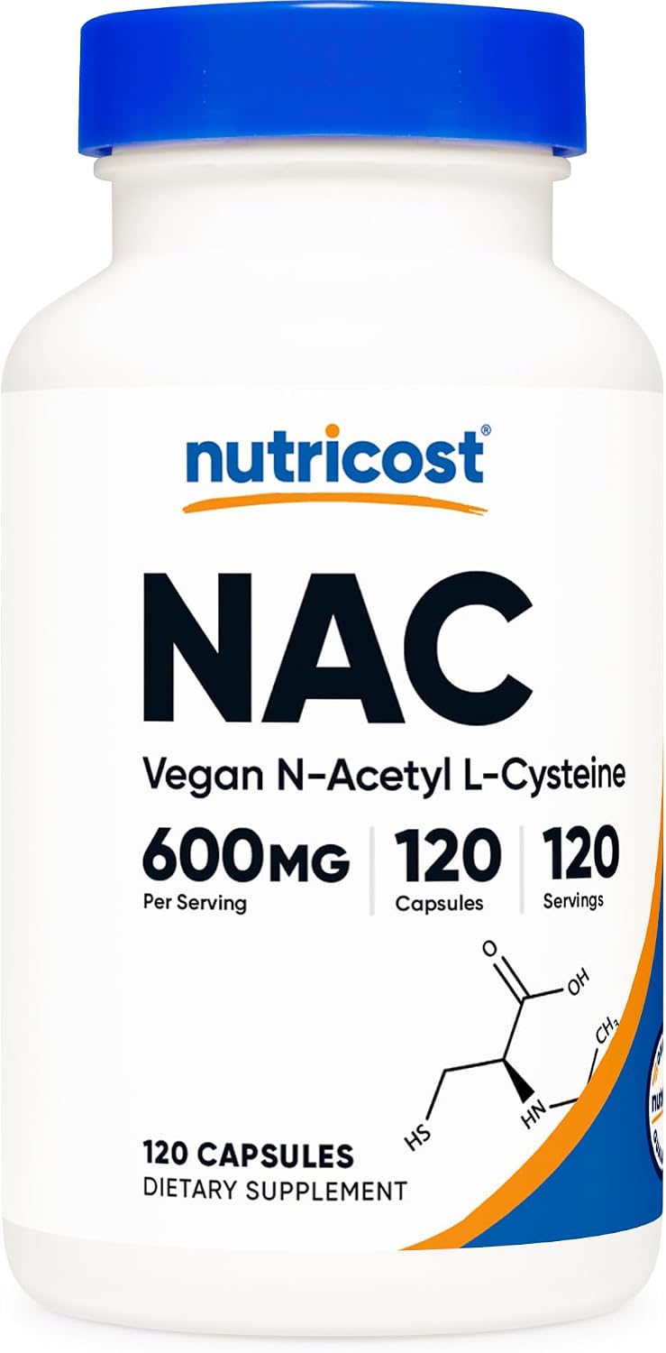 Nutricost N-Acetilcisteína (NAC) 600mg, 240 Cápsulas Vegetarianas - Vegano, Sin OGM, Sin Gluten