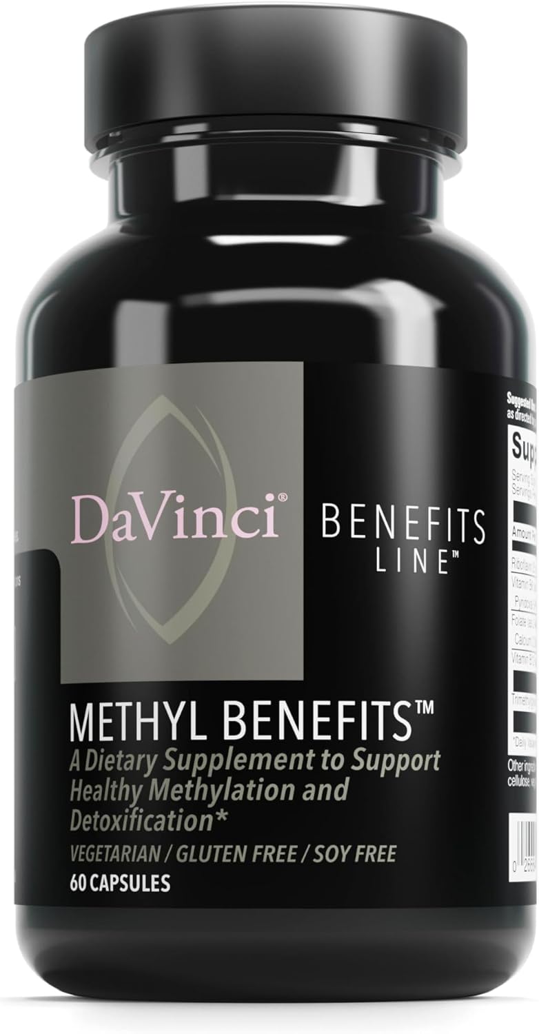 DAVINCI Labs Methyl Benefits - Suplemento de metilación con vitaminas B6, B12 y folato - 60 cápsulas vegetarianas