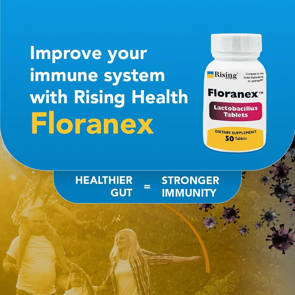 Rising Health Floranex Probiótico Lactobacillus - 50 Comprimidos para Salud Digestiva