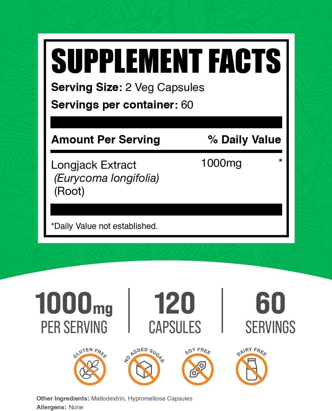 Extracto de Longjack (Tongkat Ali) en Cápsulas - BulkSupplements