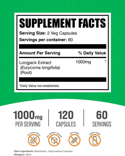 Extracto de Longjack (Tongkat Ali) en Cápsulas - BulkSupplements – Image 2
