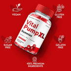 Vital Pump XL Gummies - Suplemento de Alto Rendimiento, Fórmula 100% Natural (2 Envases)
