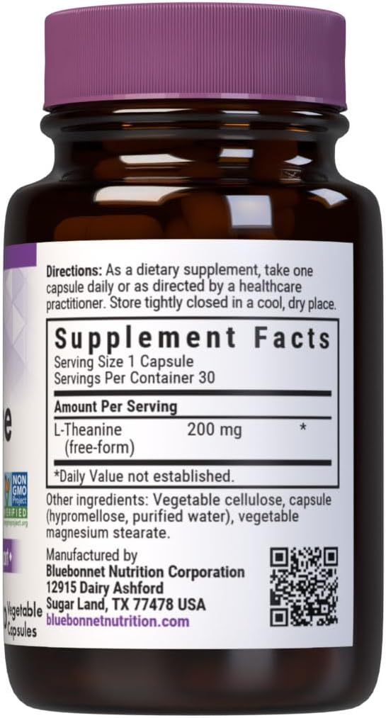 BlueBonnet L-Teanina 200mg - Suplemento Nootrópico para la Relaxación